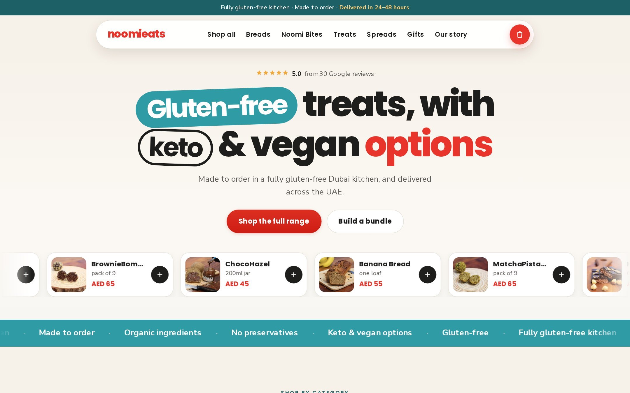 New Noomi Eats homepage